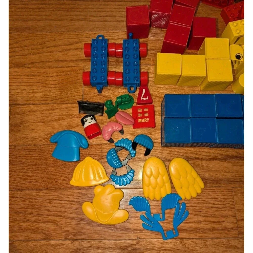Vintage Lego Duplo‎ Building Blocks Train Alphabet Mixed Piece Lot Bundle